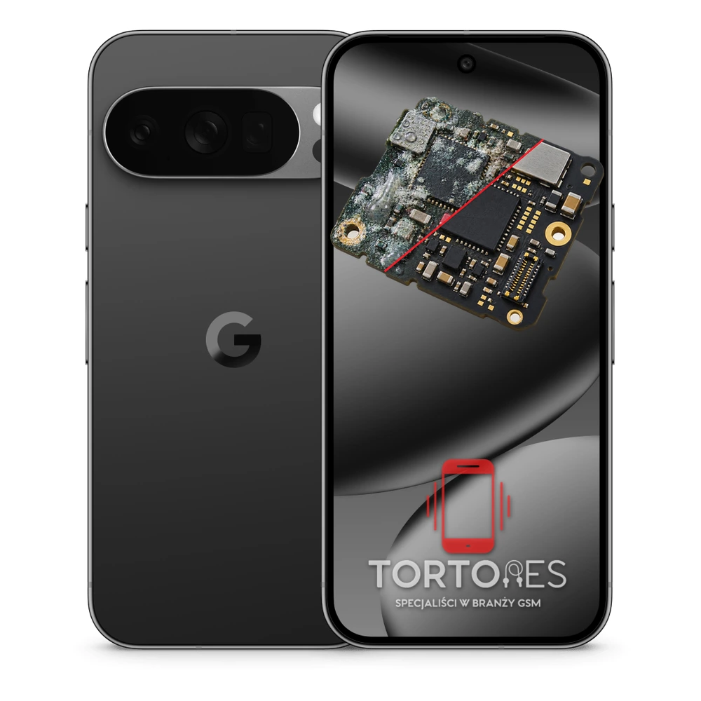 Google Pixel 10 Pro z ilustracją zalania - czyszczenie po zalaniu