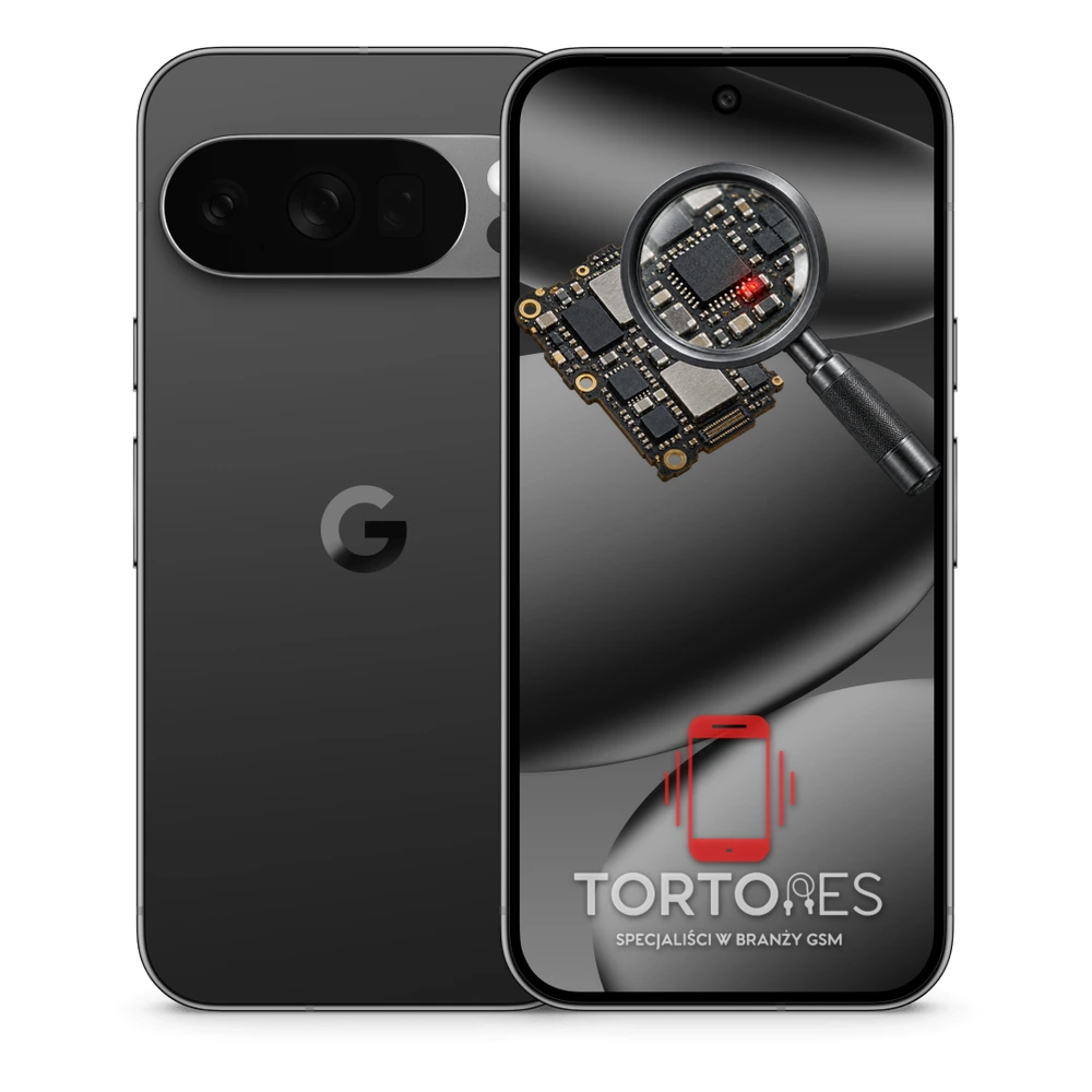 Google Pixel 10 Pro z symbolem diagnostyki - diagnoza telefonu