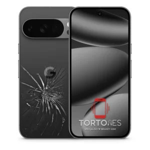 Google Pixel 10 Pro z ilustracją pękniętej tylnej klapki - wymiana zbitej klapki