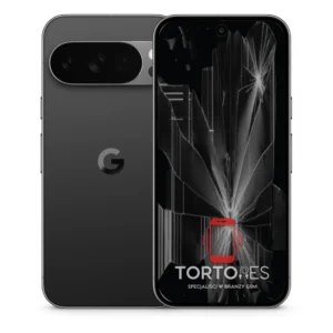 Google Pixel 10 Pro z ilustracją pękniętego wyświetlacza - wymiana zbitego wyświetlacza
