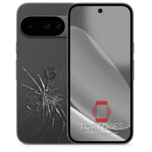 Google Pixel 10 z ilustracją pękniętej tylnej klapki - wymiana zbitej klapki