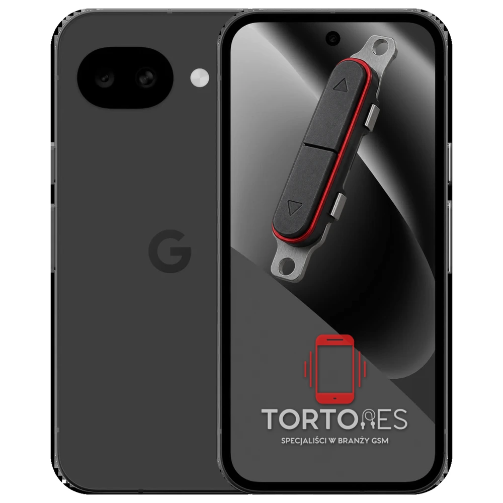 Google Pixel 10a z symbolem przycisków - naprawa przycisków włączania i głośności