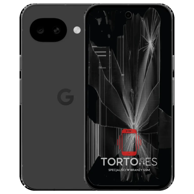 Google Pixel 10a z ilustracją pękniętego wyświetlacza - wymiana zbitego wyświetlacza