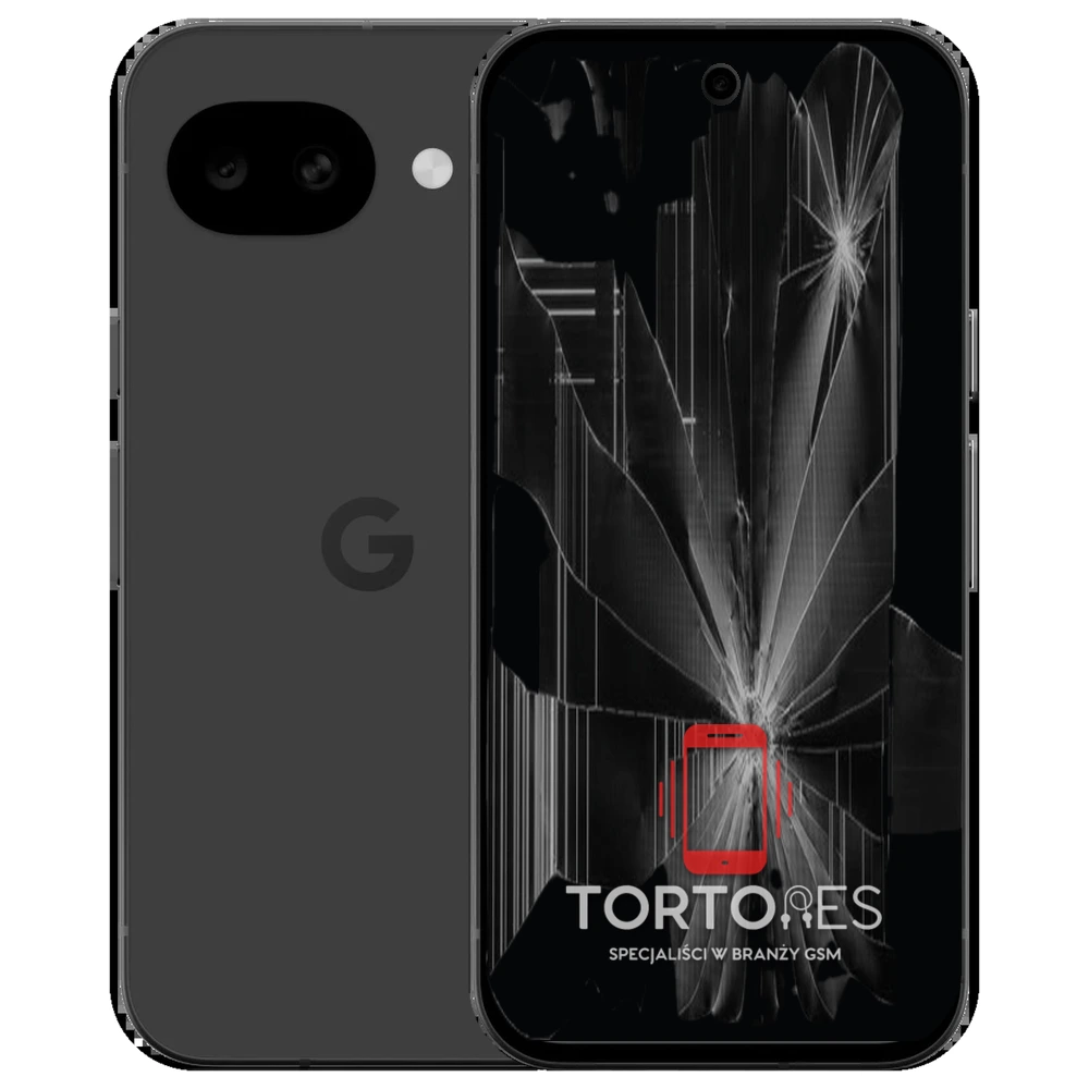 Google Pixel 10a z ilustracją pękniętego wyświetlacza - wymiana zbitego wyświetlacza