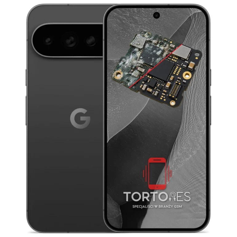 Google Pixel 11 Pro XL z ilustracją zalania - czyszczenie po zalaniu