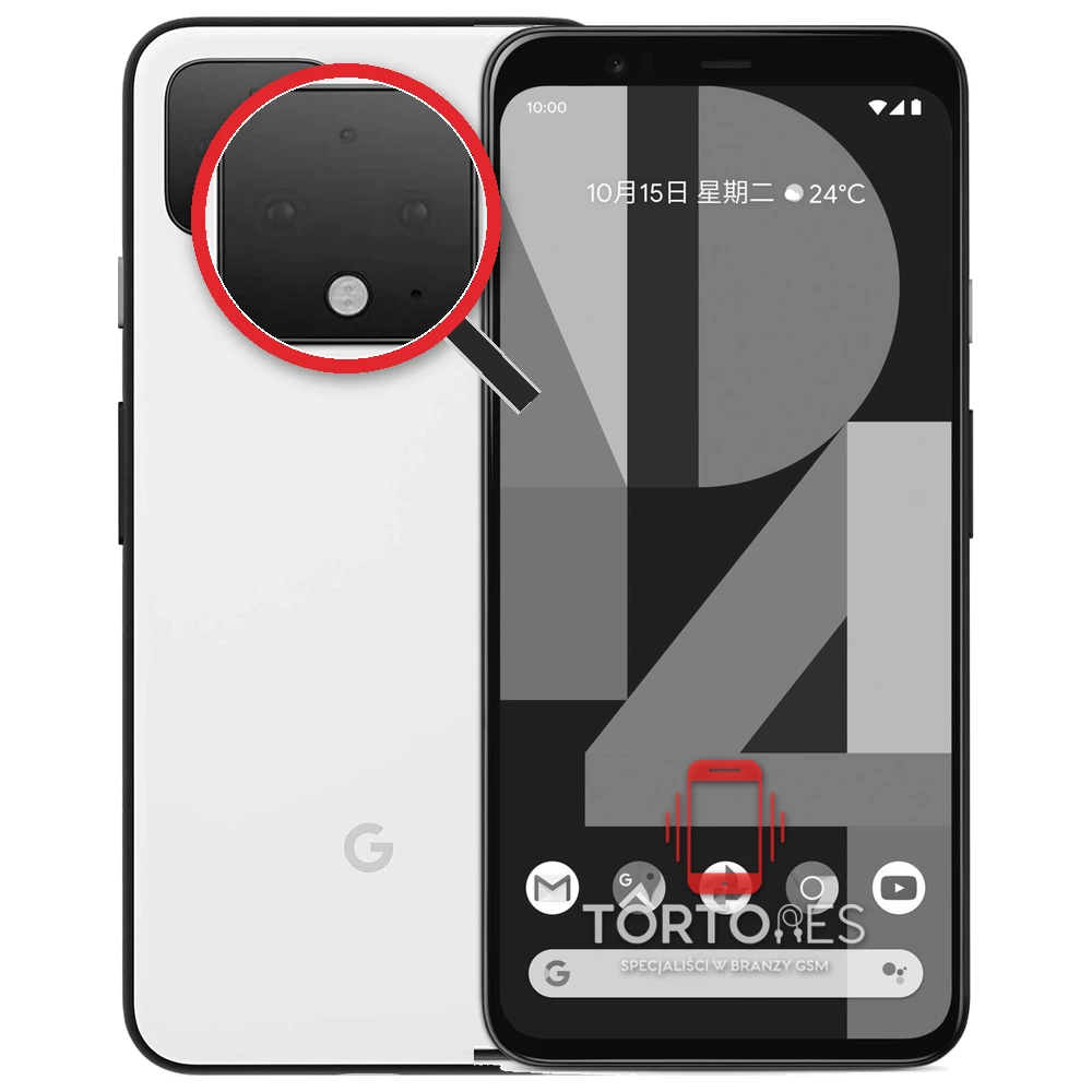Google Pixel 4 z lupą na tylnych aparatach - wymiana tylnej kamery