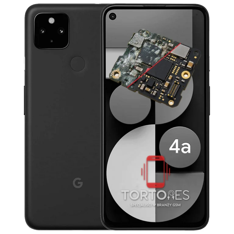 Google Pixel 4a 5G z ilustracją zalania - czyszczenie po zalaniu