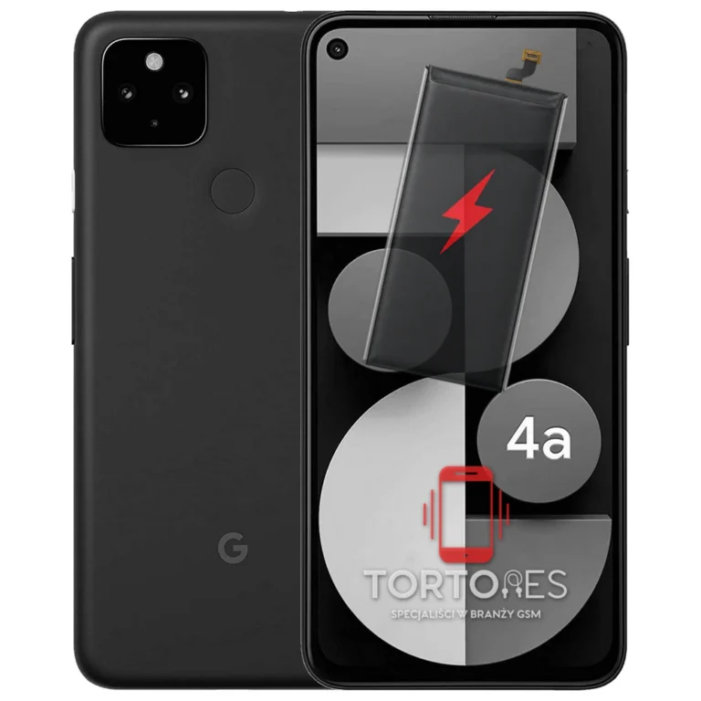 Google Pixel 4a 5G z ilustracją baterii - wymiana baterii