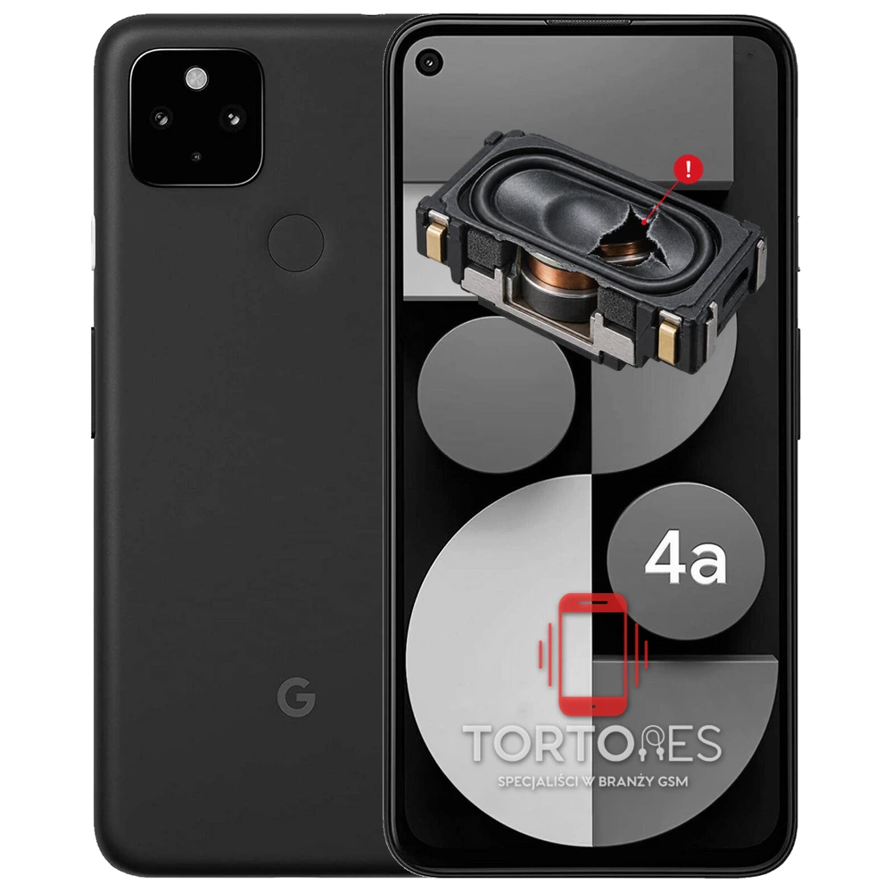 Google Pixel 4a 5G z symbolem głośnika multimedialnego - wymiana głośnika multimedialnego