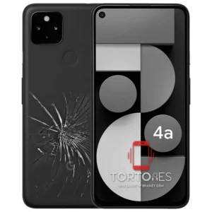 Google Pixel 4a 5G z ilustracją pękniętej tylnej klapki - wymiana zbitej klapki
