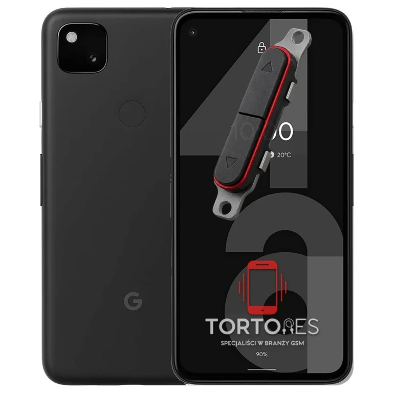 Google Pixel 4a z symbolem przycisków - naprawa przycisków włączania i głośności