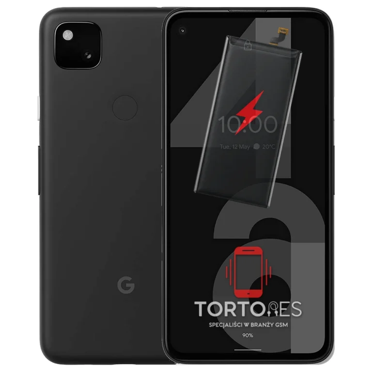 Google Pixel 4a z ilustracją baterii - wymiana baterii