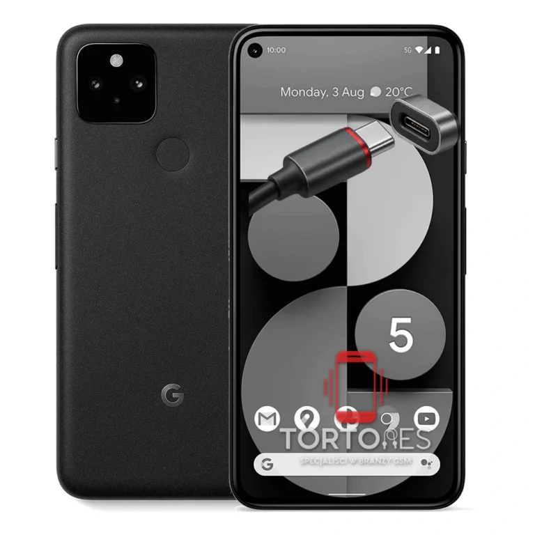 Google Pixel 5 z ilustracją złącza ładowania - naprawa złącza ładowania