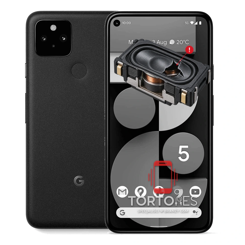 Google Pixel 5 z symbolem głośnika multimedialnego - wymiana głośnika multimedialnego