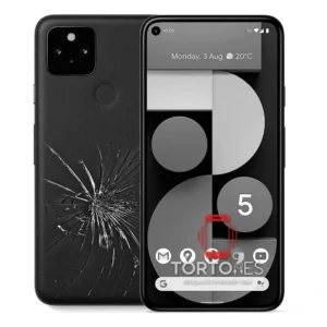 Google Pixel 5 z ilustracją pękniętej tylnej klapki - wymiana zbitej klapki