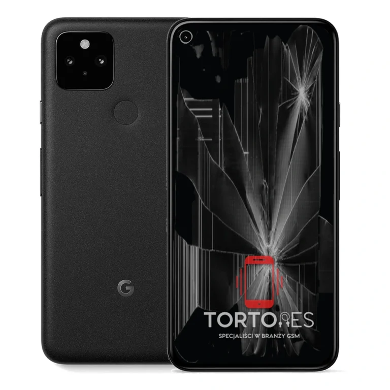 Google Pixel 5 z ilustracją pękniętego wyświetlacza - wymiana zbitego wyświetlacza
