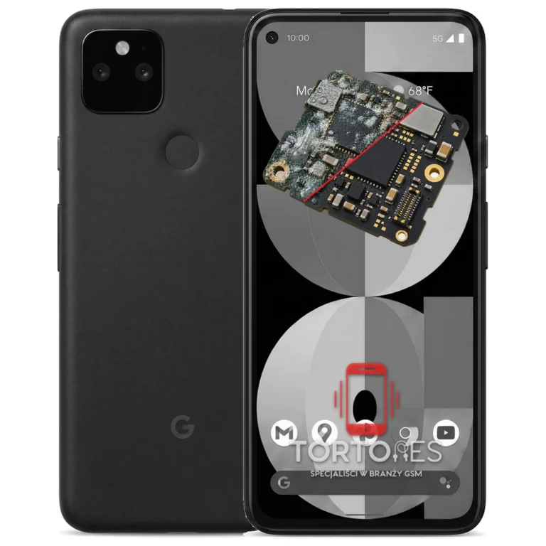 Google Pixel 5a 5G z ilustracją zalania - czyszczenie po zalaniu