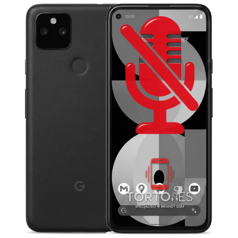Google Pixel 5a 5G z symbolem mikrofonu - naprawa mikrofonu