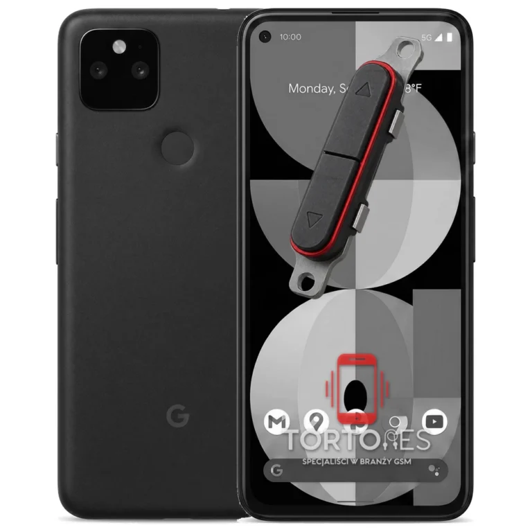 Google Pixel 5a 5G z symbolem przycisków - naprawa przycisków włączania i głośności