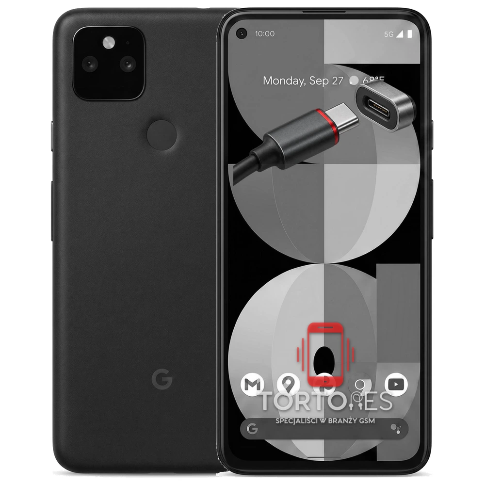 Google Pixel 5a 5G z ilustracją złącza ładowania - naprawa złącza ładowania