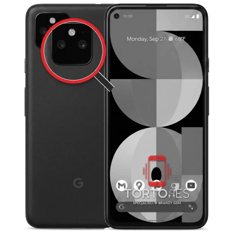 Google Pixel 5a 5G z lupą na tylnych aparatach - wymiana tylnej kamery