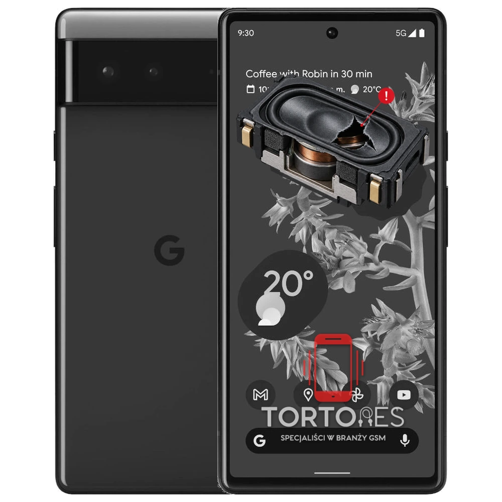 Google Pixel 6 z symbolem głośnika multimedialnego - wymiana głośnika multimedialnego