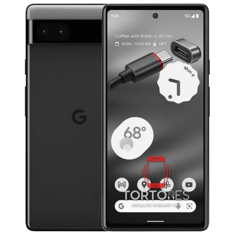 Google Pixel 6a z ilustracją złącza ładowania - naprawa złącza ładowania