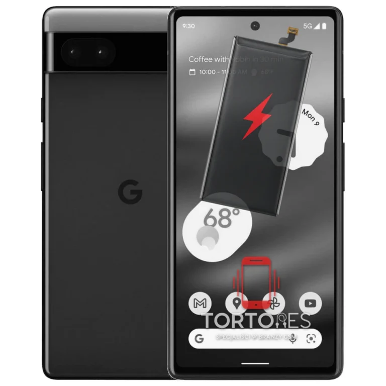 Google Pixel 6a z ilustracją baterii - wymiana baterii