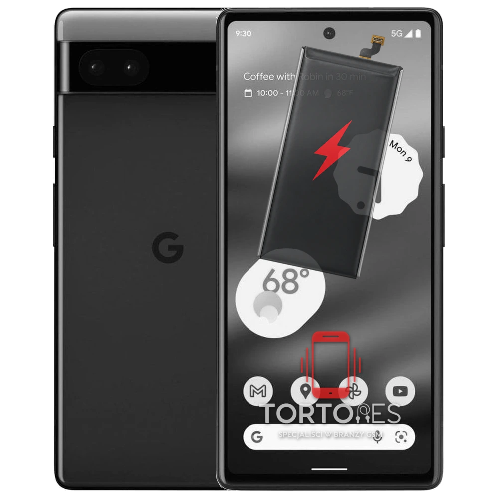 Google Pixel 6a z ilustracją baterii - wymiana baterii