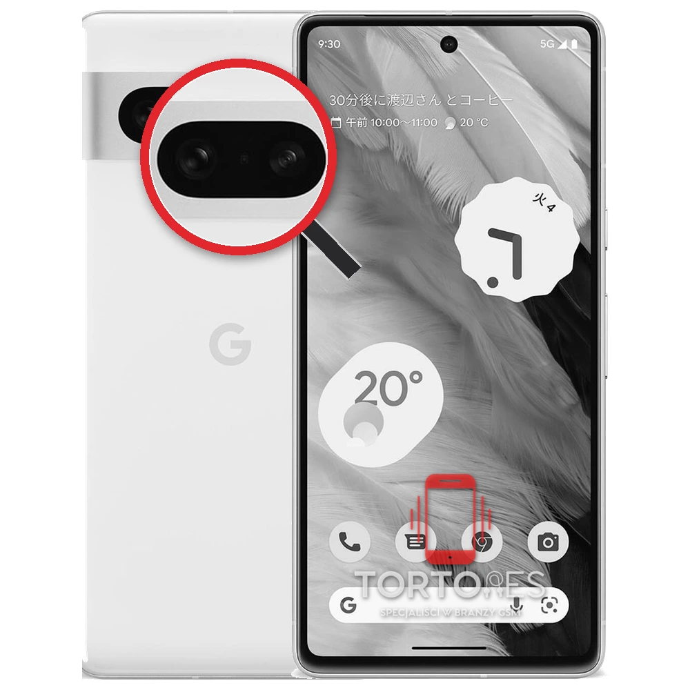 Google Pixel 7 z lupą na tylnych aparatach - wymiana tylnej kamery