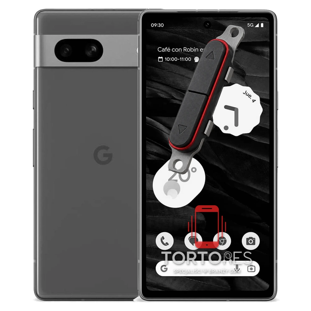 Google Pixel 7a z symbolem przycisków - naprawa przycisków włączania i głośności
