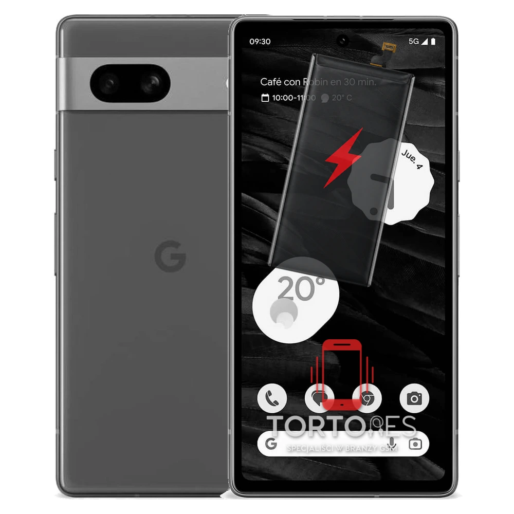 Google Pixel 7a z ilustracją baterii - wymiana baterii