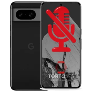 Google Pixel 8 z symbolem mikrofonu - naprawa mikrofonu