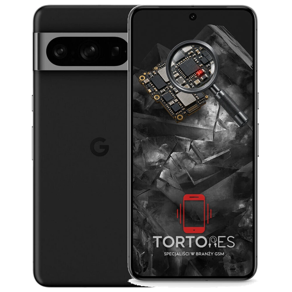 Google Pixel 8 Pro z symbolem diagnostyki - diagnoza telefonu