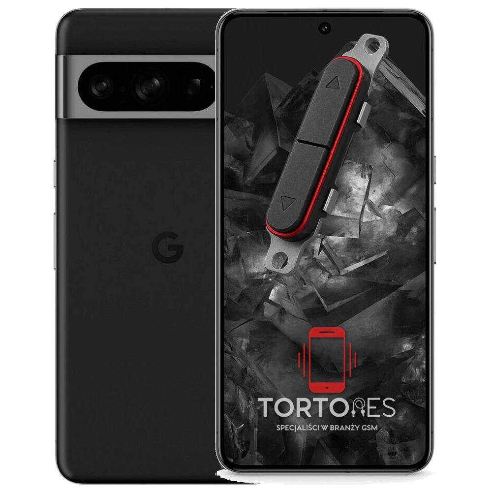 Google Pixel 8 Pro z symbolem przycisków - naprawa przycisków włączania i głośności