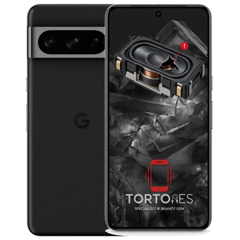 Google Pixel 8 Pro z symbolem głośnika multimedialnego - wymiana głośnika multimedialnego