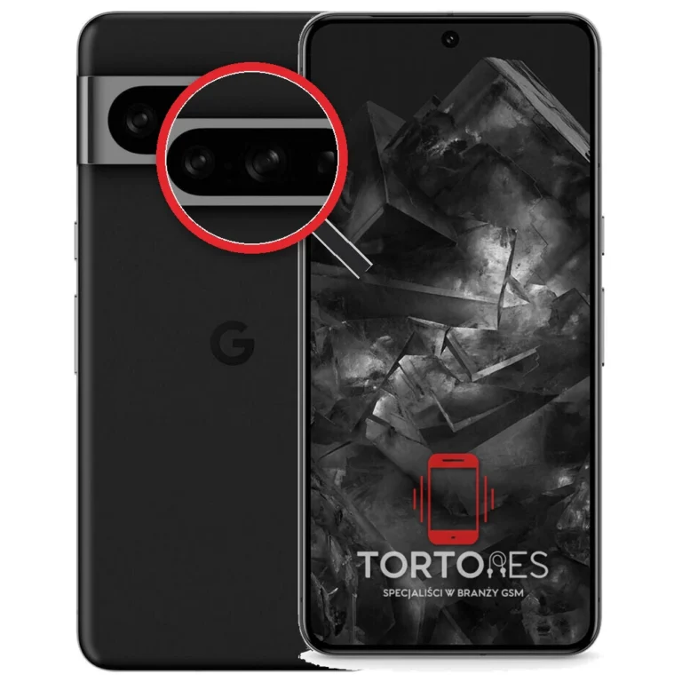 Google Pixel 8 Pro z lupą na tylnych aparatach - wymiana tylnej kamery