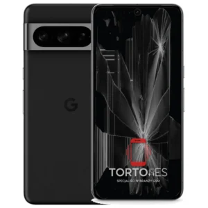 Google Pixel 8 Pro z ilustracją pękniętego wyświetlacza - wymiana zbitego wyświetlacza