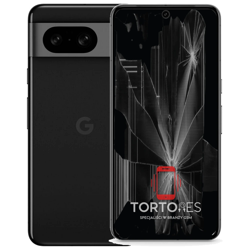 Google Pixel 8 z ilustracją pękniętego wyświetlacza - wymiana zbitego wyświetlacza