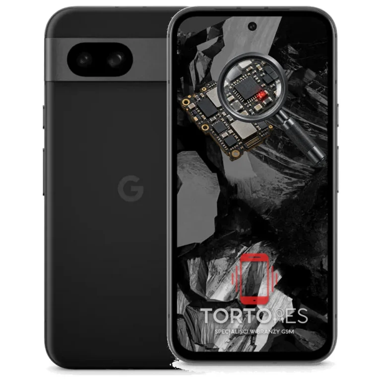 Google Pixel 8a z symbolem diagnostyki - diagnoza telefonu