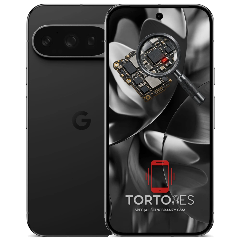 Google Pixel 9 Pro z symbolem diagnostyki - diagnoza telefonu