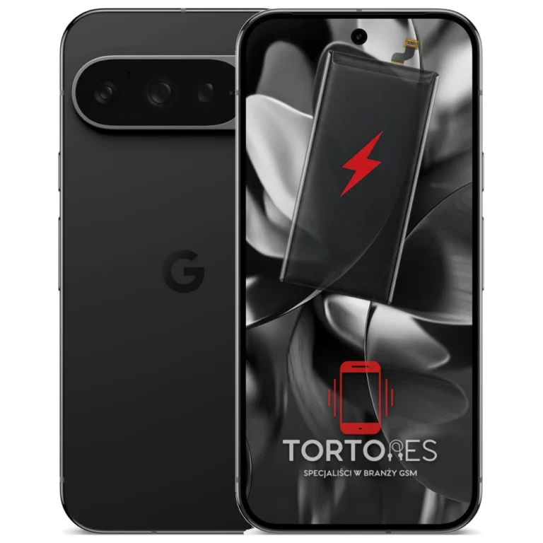 Google Pixel 9 Pro z ilustracją baterii - wymiana baterii