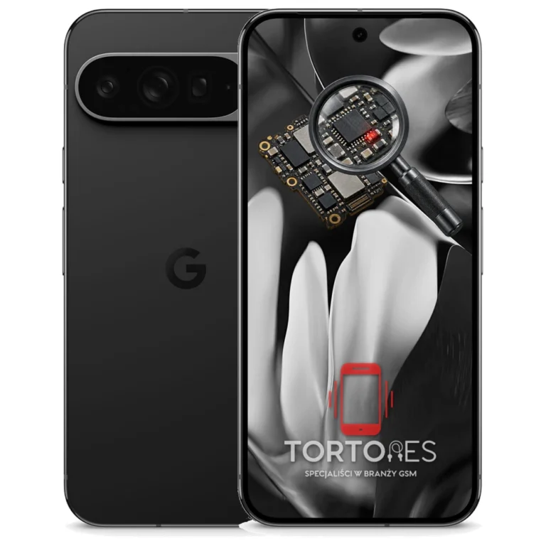Google Pixel 9 Pro XL z symbolem diagnostyki - diagnoza telefonu