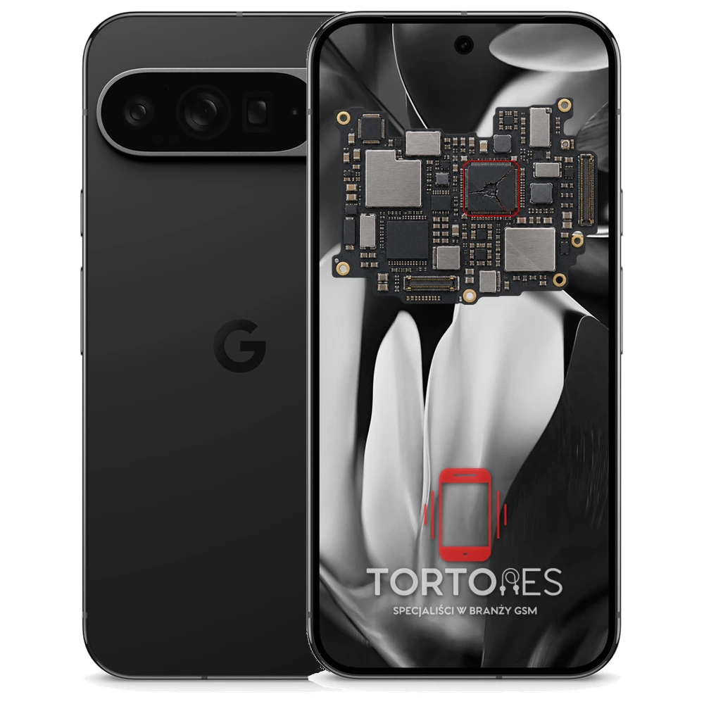Google Pixel 9 Pro XL z ilustracją płyty głównej - naprawa płyty głównej