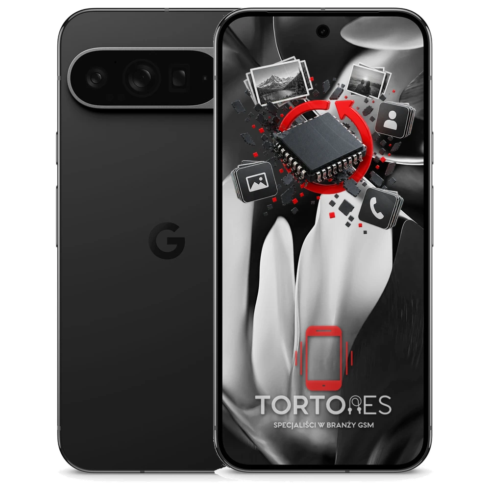 Google Pixel 9 Pro XL z ilustracją odzyskiwania danych - odzyskiwanie danych