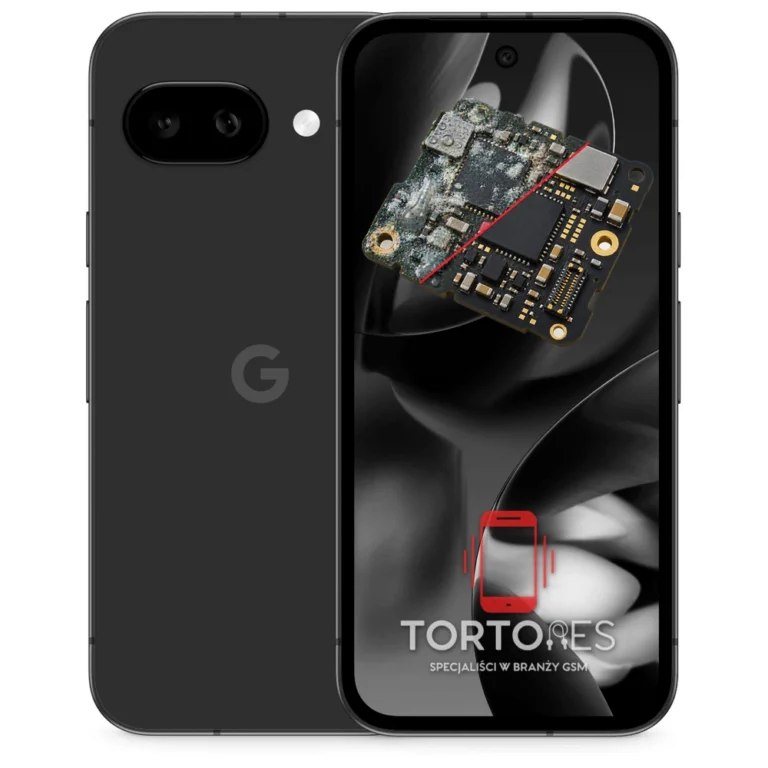Google Pixel 9a z ilustracją zalania - czyszczenie po zalaniu