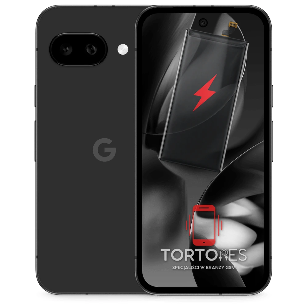 Google Pixel 9a z ilustracją baterii - wymiana baterii