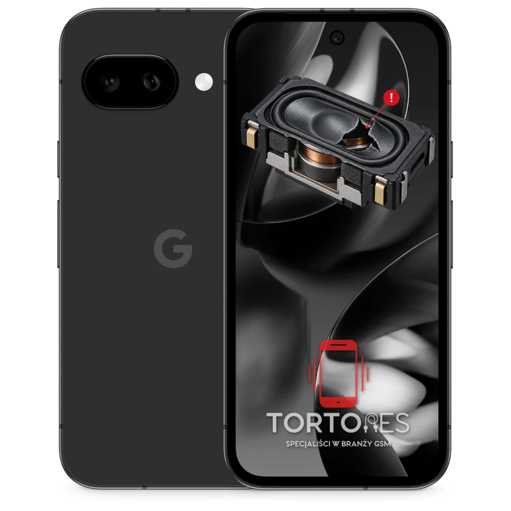 Google Pixel 9a z symbolem głośnika multimedialnego - wymiana głośnika multimedialnego