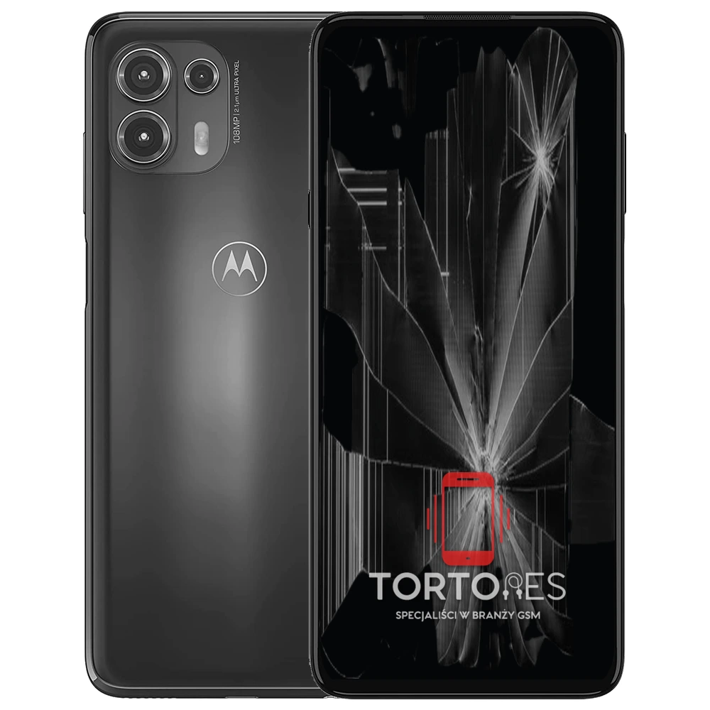 Motorola Edge 20 Lite z ilustracją pękniętego wyświetlacza - wymiana zbitego wyświetlacza
