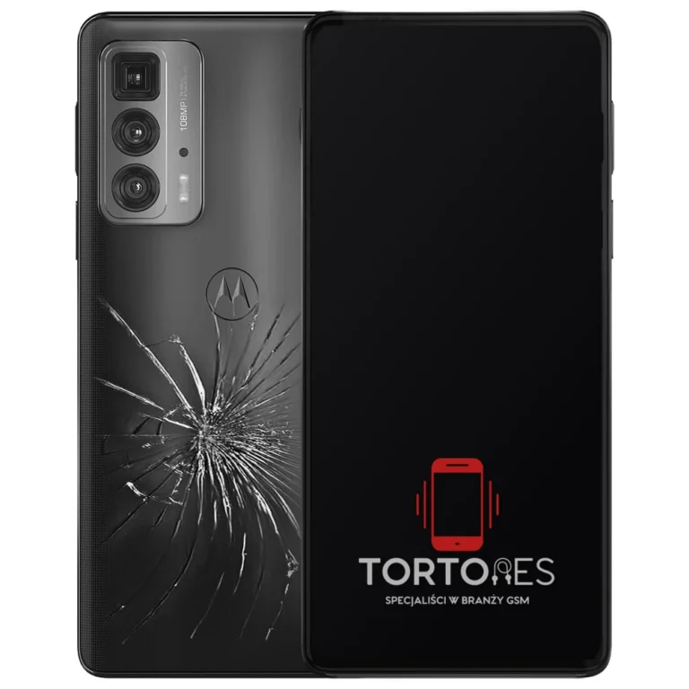 Motorola Edge 20 Pro z ilustracją pękniętej tylnej klapki - wymiana zbitej klapki